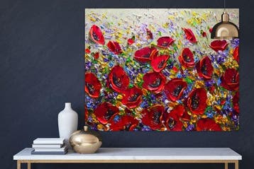 Bajor Kinga - Poppies, Antiek en Kunst