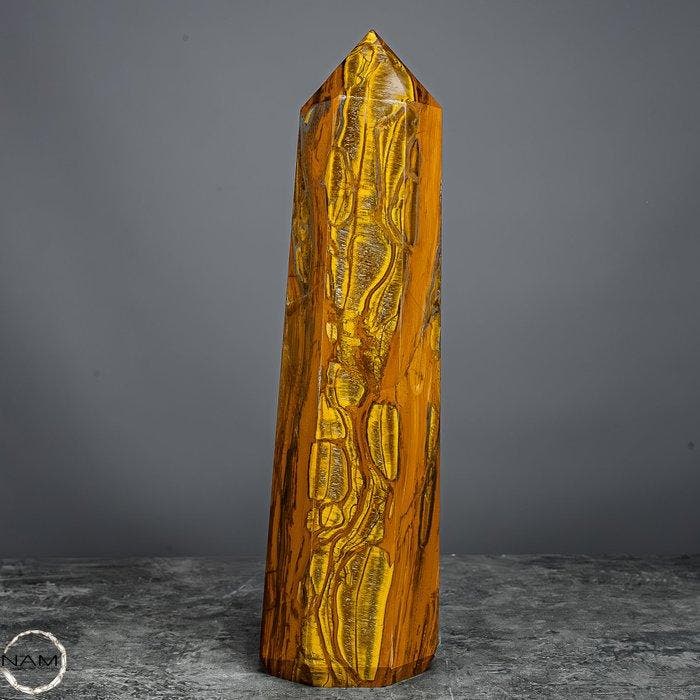Krachtige tijgeroog-obelisk – Natuurlijke elegantie uit, Collections, Minéraux & Fossiles