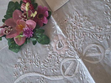 Drap enchanté en lin pur avec des taies d’oreiller