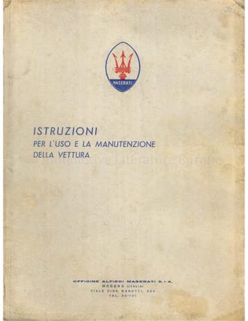 1963 MASERATI QUATTROPORTE INSTRUCTIEBOEKJE ITALIAANS