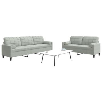 vidaXL 2-delige Loungeset met kussens en bolsters fluweel, Verzenden, Nieuw