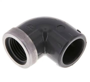 Raccord coudé PVC 90deg femelle 20x28mm x femelle Rp 1/2, Verzenden