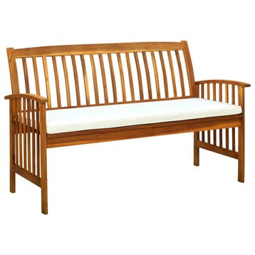 vidaXL Tuinbank met kussen 147 cm massief acaciahout, Verzenden, Nieuw