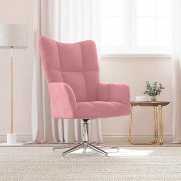 vidaXL Relaxstoel fluweel roze, Verzenden