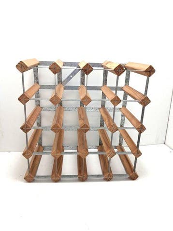 Porte-bouteilles - Bois, Acier - 20 bouteilles