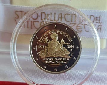 Vaticaan. 2 Euro 2024 Tommaso DAquino Proof (Zonder