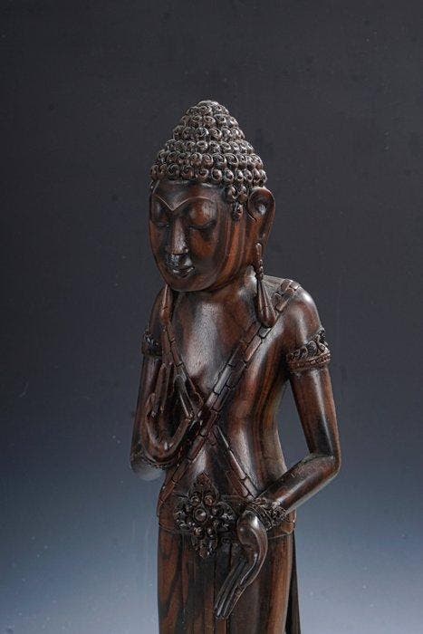 Indonesië, Exclusief Balinees Coromandel houten Boeddha,, Antiek en Kunst, Kunst | Niet-Westerse kunst