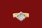 Bague - 14 carats Or jaune - 2.05ct. tw. Diamant (Cultivé en