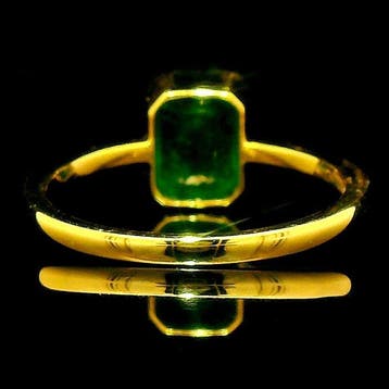 Anneau dorteil - 18 carats Or jaune - 1.45ct. tw. Émeraude