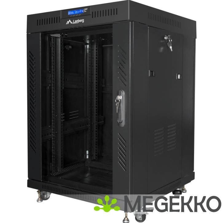 Lanberg FF01-6615-12BL rack 15U Vrijstaande rek Zwart, Informatique & Logiciels, Boîtiers d'ordinateurs, Envoi