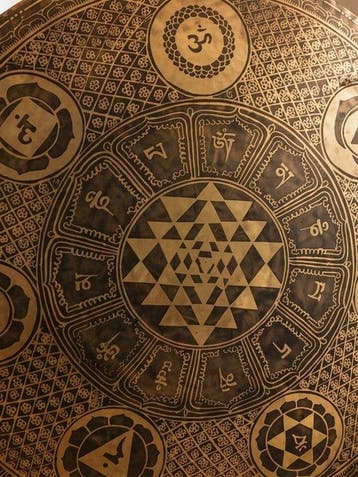 Gong del vento con Mandala Sri Yantra – 60 cm | Nota Si (127, Nieuw