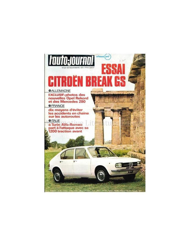 1971 LAUTO-JOURNAL MAGAZINE 23 FRANS, Boeken, Auto's | Folders en Tijdschriften