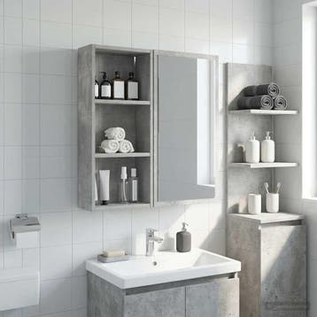 vidaXL Badkamer wandkast Beton Grijs 30 x 14 x 70 cm, Verzenden