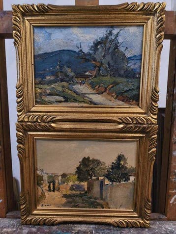 Escuela Impresionista Europea (XX) - Pareja de Paisajes