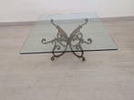 Centre de table - Fer, Verre - Base sculpturale en fer forgé