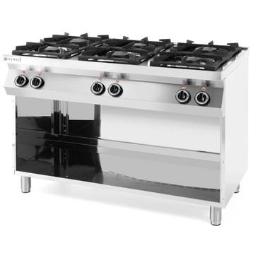 Fornuis | KitchenLine | Gas | 6 Branders (3x 3.5kW + 3x, Verzenden