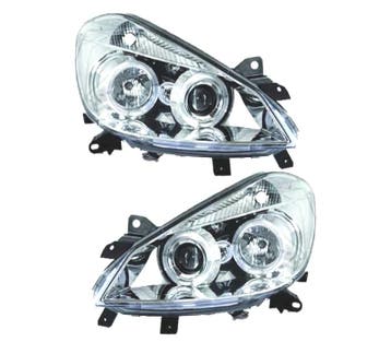 Phares Pour Renault Clio 05-09 Angel Eyes Fond Chromé H1 H1, Verzenden