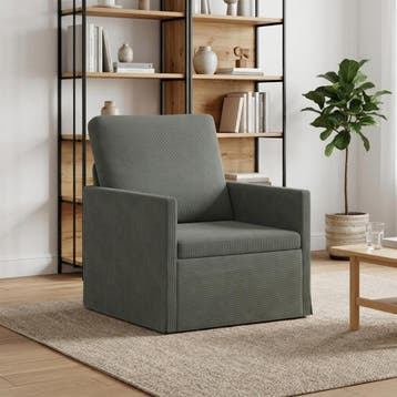 vidaXL Fauteuil Donkergrijs 70 x 81 x 82 cm Corduroy stof, Verzenden, Nieuw