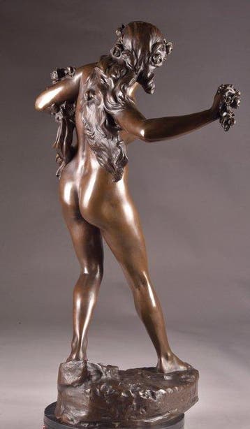 Paul Romain Chevré — Art Nouveau bronzen sculptuur van een