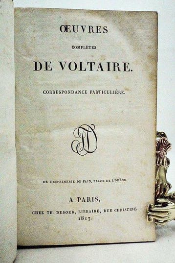 Voltaire - Œuvres complètes de Voltaire : Correspondance, Antiquités & Art