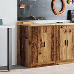 vidaXL Garagekast 60x51x85 cm massief grenenhout oud hout, Verzenden