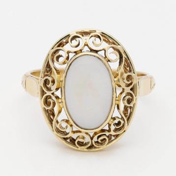 Ring - 14 karaat Geel goud - Opaal
