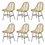 vidaXL Eetkamerstoelen rattan natuurlijk 6 st, Huis en Inrichting, Stoelen, Verzenden, Nieuw