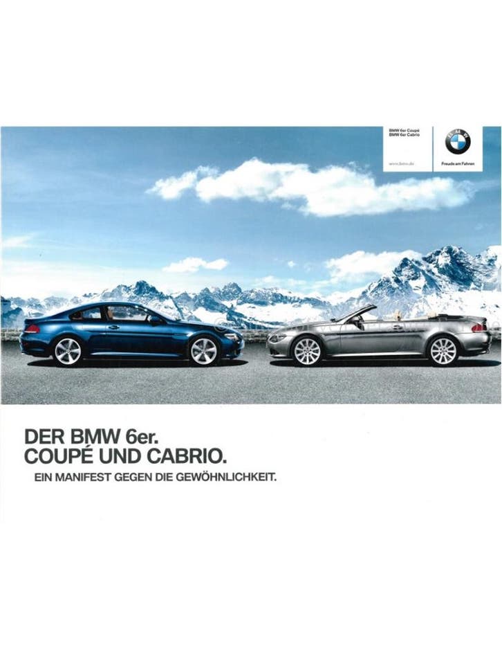 2009 BMW 6 SERIE COUPÉ | CABRIO BROCHURE DUITS, Boeken, Auto's | Folders en Tijdschriften