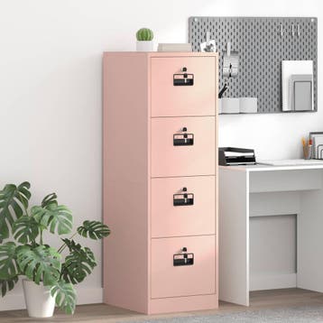 vidaXL Bestandkast met lade Roze 44 x 50 x 139 cm, Huis en Inrichting, Kasten | Overige, Verzenden, Nieuw