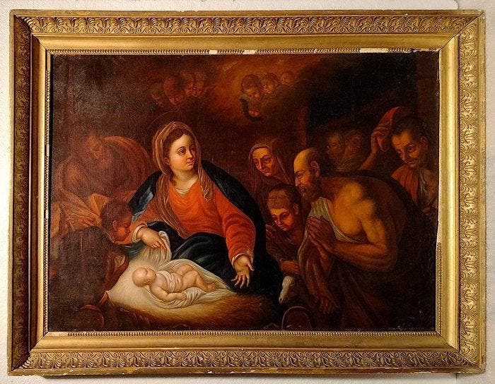 Franse school (XVIII) - Natività, Antiquités & Art, Art | Peinture | Classique