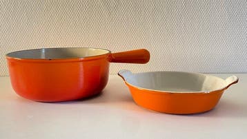 Le Creuset - Plat de cuisson (2) - Enamelled cast iron, Antiek en Kunst