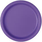 Paarse Borden Neon Rond 23cm 8st, Verzenden, Nieuw