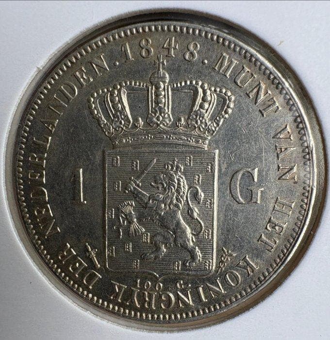 Nederland. Willem II. 1 Gulden 1848, Postzegels en Munten, Munten | Nederland