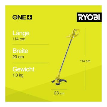 Ryobi RY18LT23A-0 accugrastrimmer 18V ONE+ 23 cm zonder accu, Jardin & Terrasse, Ophalen of Verzenden