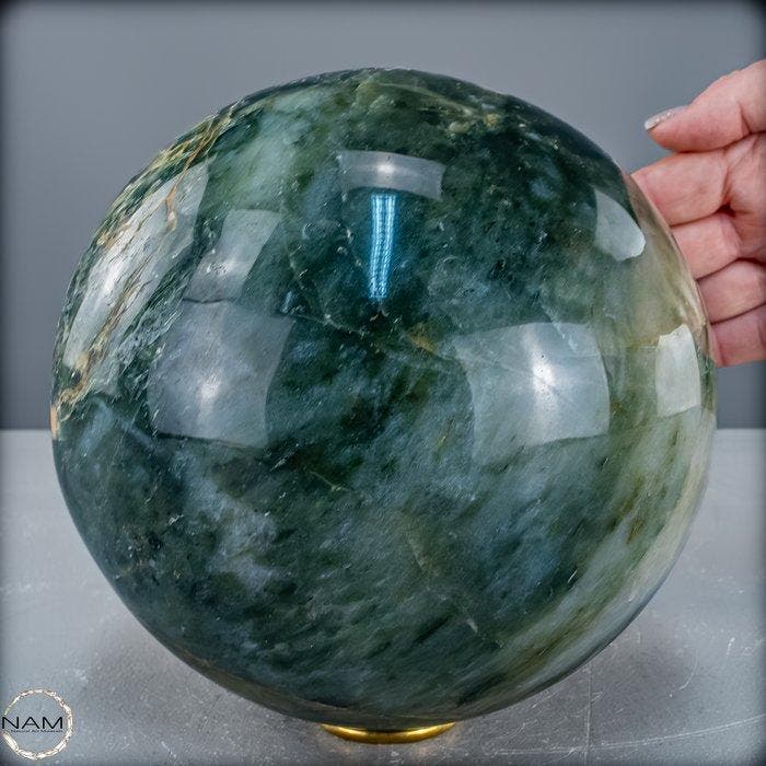 Natuurlijke groene tuinkwarts-kristal Bol- 7852.19 g, Antiek en Kunst, Curiosa en Brocante