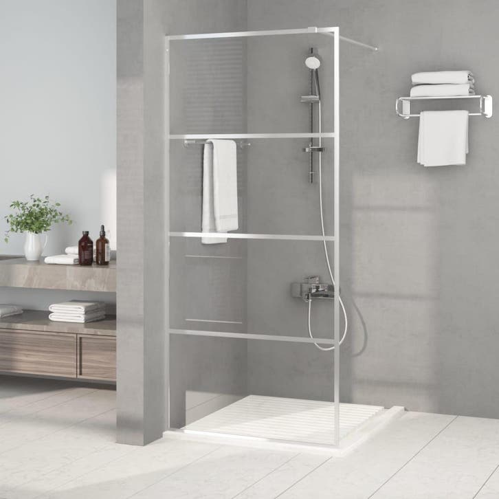 vidaXL Inloopdouchewand 90x195 cm transparant ESG-glas, Bricolage & Construction, Sanitaire, Envoi