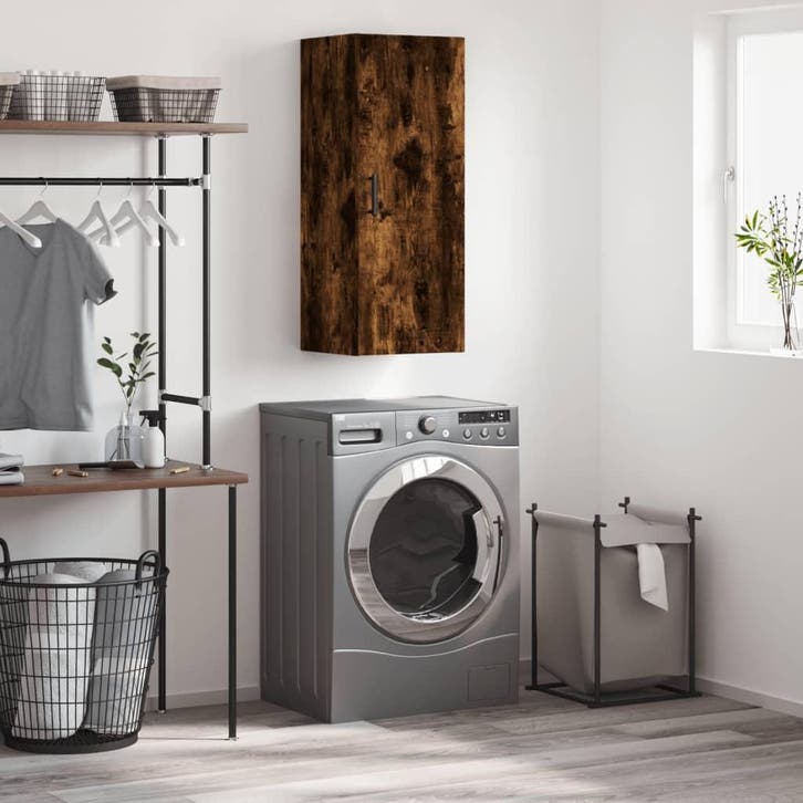 vidaXL Bovenkast 34,5x34x90 cm gerookt eikenkleurig, Maison & Meubles, Armoires | Dressoirs, Envoi