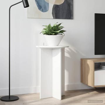 vidaXL Plantenstand 2 st Hoogglans Wit Ø40 x 60 cm Bewerkt, Verzenden, Nieuw