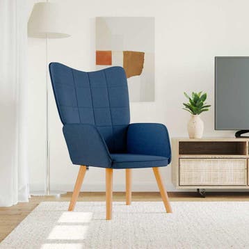 vidaXL Relaxstoel stof blauw, Verzenden