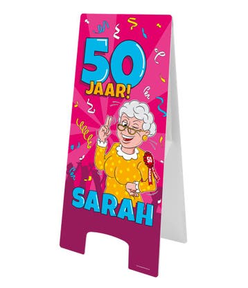 Warning Sign Sarah Cartoon 58cm, Verzenden, Nieuw
