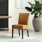 Set van 6 Leren eetkamerstoelen Just - Granada Sahara, Ophalen of Verzenden