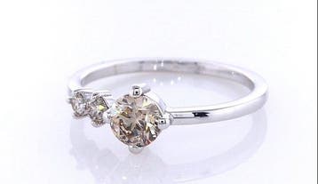 Zonder minimumprijs - Ring - 14 karaat Witgoud - 0.65ct. tw.