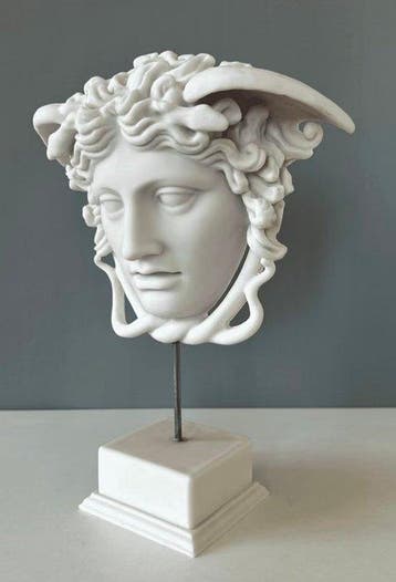 sculptuur, Medusa - 33 cm - Marmer, Hars, Antiek en Kunst