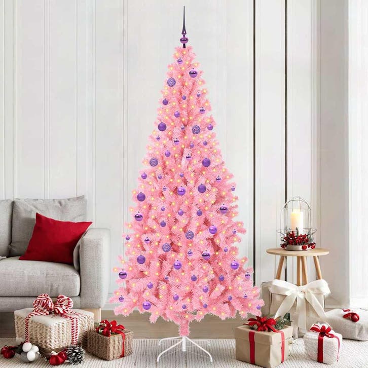 vidaXL Kerstboom Roze 210 cm PVC, Diversen, Kerst, Nieuw, Verzenden