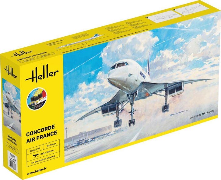 Heller 56469 STARTER KIT Concorde AF Bouwpakket Schaal 1:72, Hobby & Loisirs créatifs, Modélisme | Avions & Hélicoptères, Envoi