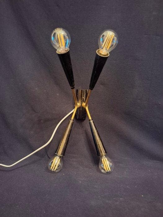 Wandlamp (2) - messing & aluminium, Antiquités & Art, Antiquités | Éclairage