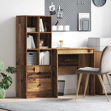 vidaXL Bureau Oudhout 115,5 x 50 x 127 cm 2 st, Verzenden