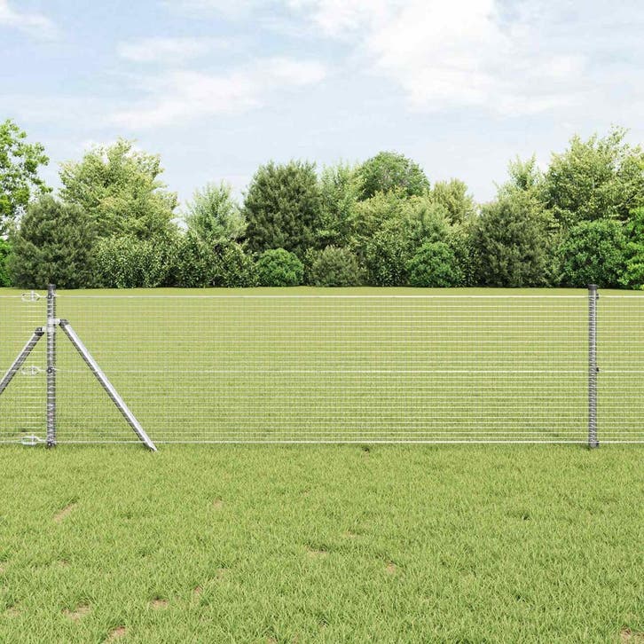 vidaXL Gelast draadhek Zilver, Tuin en Terras, Tuinhekken en Hekwerk, Nieuw, Verzenden