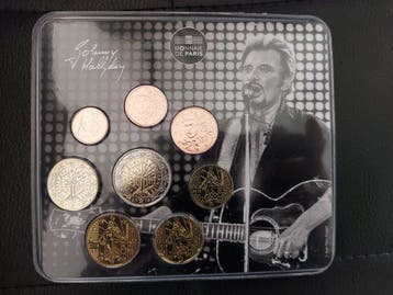 Frankrijk. Year Set (BU) 2019 Johnny Hallyday - Guitare, Postzegels en Munten