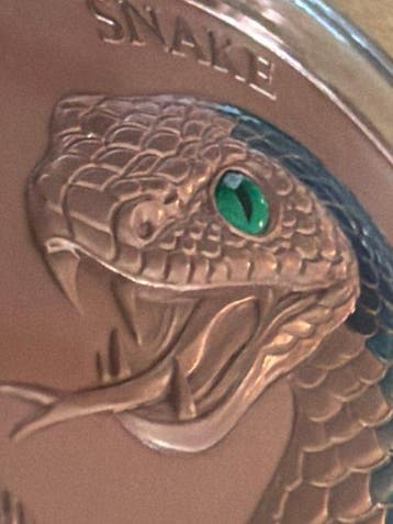 Monde. Medal Snake High Relief - 5 oz (.999) (Sans prix de